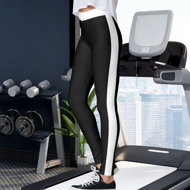 Legging Listras Pretas e Brancas Personalizadas Feitas sob (Criador carregado)