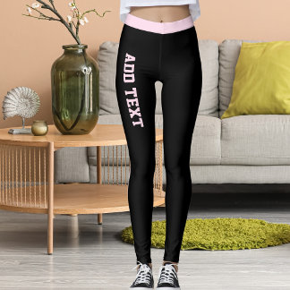 Legging Listras Pretas e Rosas Clássicas Elegantes Persona