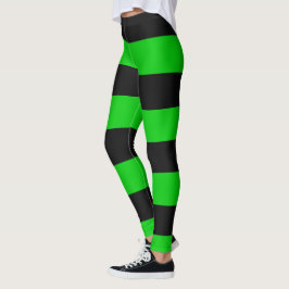 Legging Listras Pretas e Verdes