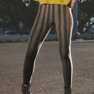 Legging Listras Pretas Marrons Steampunk