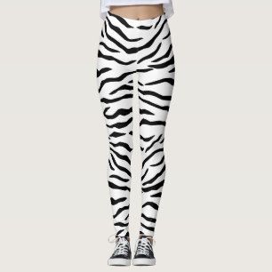 Legging Listras preto e branco do tigre