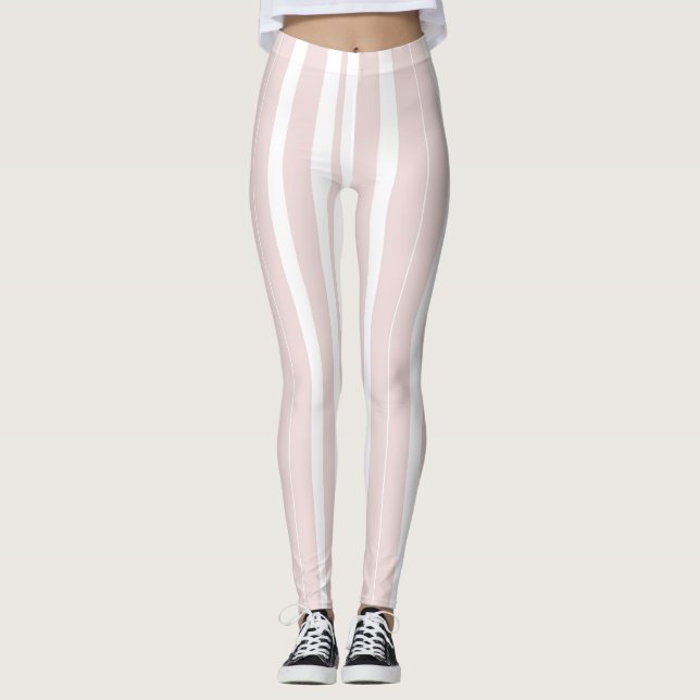 Legging listras rosa e brancas (Frente)