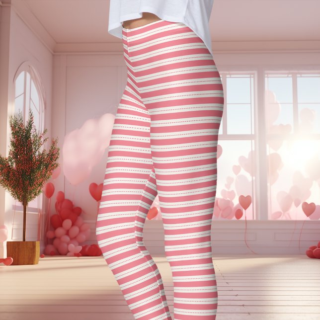 Legging Listras Rosa e Branco Dia dos Namorados (Criador carregado)