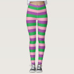 Legging Listras rosa, púrpura e verde<br><div class="desc">Arte digital abstrato de listras cor-de-rosa, roxa e verde.</div>