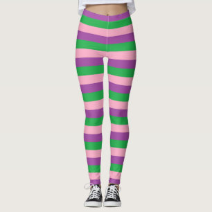 Legging Listras rosa, púrpura e verde