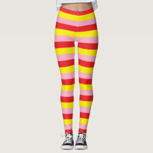 Legging Listras rosa, vermelhas e amarelas