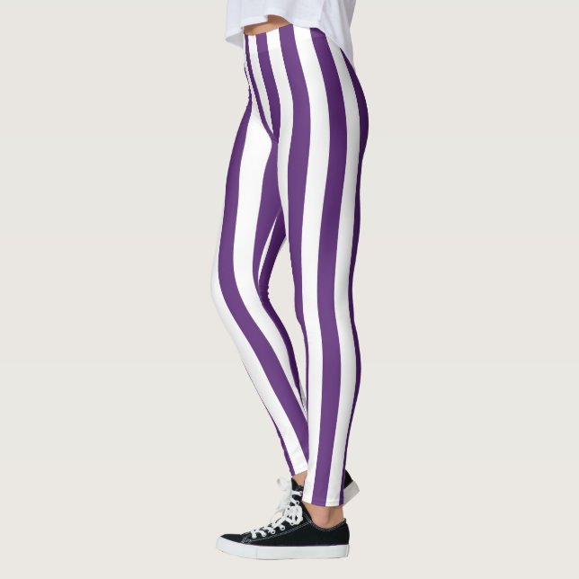 Legging Listras roxas e brancas verticais (Esquerda)