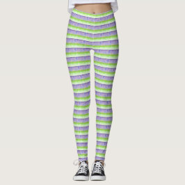 Legging Listras Roxas e Verdes