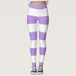 Legging Listras Roxas, Listras Brancas, Padrões Lançados