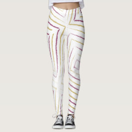 Legging Listras Simples Roxas e Douradas Fofas