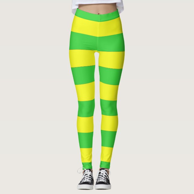 Legging Listras Verdes e Amarelas Mulheres (Frente)