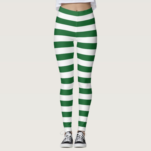 Legging Listras verdes e brancas (Frente)