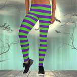 Legging Listras verdes e violetas<br><div class="desc">Leggings de Halloween para Mulheres. Espalhe alegria ao seu redor durante a temporada de outono com um pouco de cor!</div>