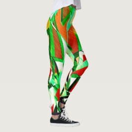 Legging Listras verdes em coral, imagem distorcida