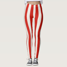 Legging Listras Vermelhas de Bengala Divertidas de Natal 