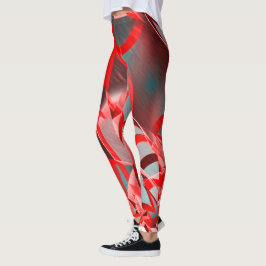 Legging Listras vermelhas em azul ou cinza, imagem distorc