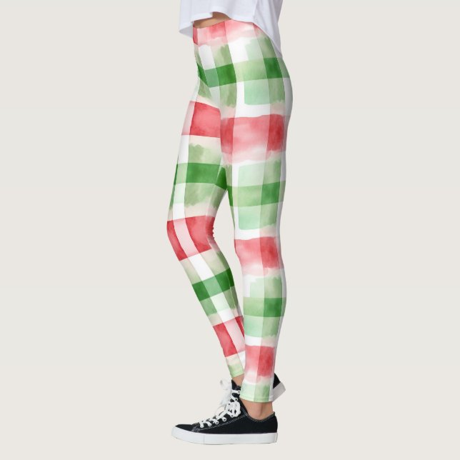 Legging Listras Vermelhas Verdes Brancas (Esquerda)