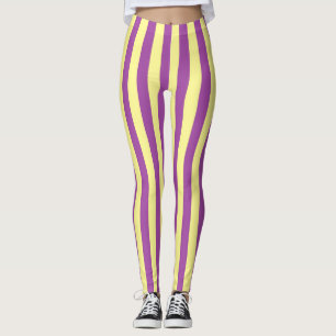 Legging Listras Verticais Amarelas e Roxas