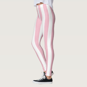 Legging Listras verticais, cor-de-rosa e branca