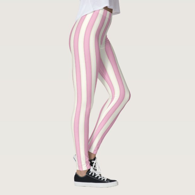 Legging Listras Verticais Cor-de-rosa e marfim (Direita)