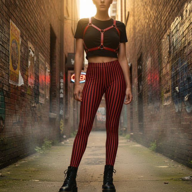 Legging Listras Verticais Vermelhas e Pretas (Criador carregado)