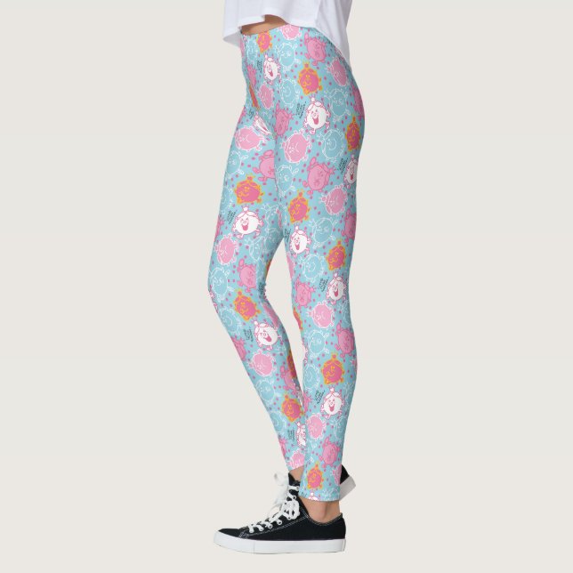 Legging Little Miss Princesa | Padrão Bonito rosa e azul (Esquerda)