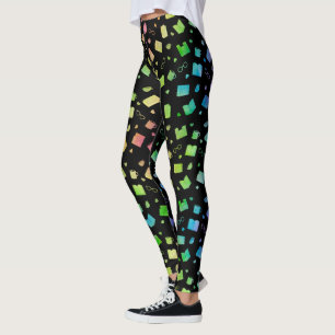 Legging Livro Arco-Íris e Padrão de Leitura Cute