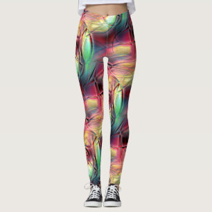 Legging "Lixo de praia", de cor avermelhada a verde
