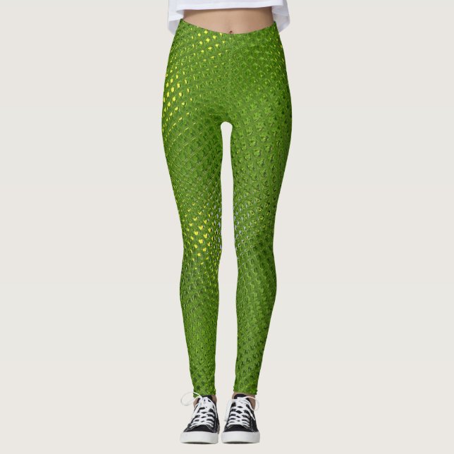 Legging Lizard Impressão de Pernas Amarelas Verdes (Frente)