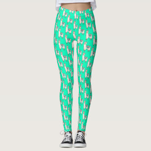 Legging llama alpaca de desenho animado sorridente e feliz