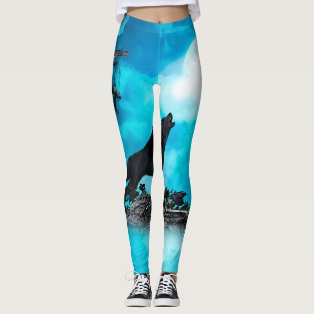 Legging Lobo impressionante (Frente)