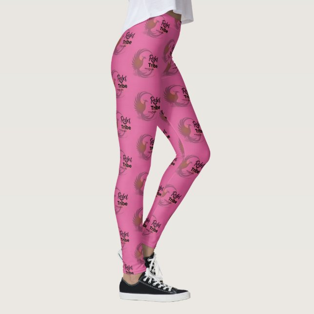 Legging Logotipo da Tribu Rebelde Fênix Rosa Padrão (Direita)