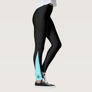 Legging Logotipo de Empresa Personalizado Preto e Azul-Elé