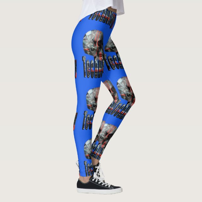 Legging Logotipo do crânio da tecnologia, (Direita)