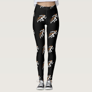 Legging Logotipo do Golden Runner Elegante Design de Movim