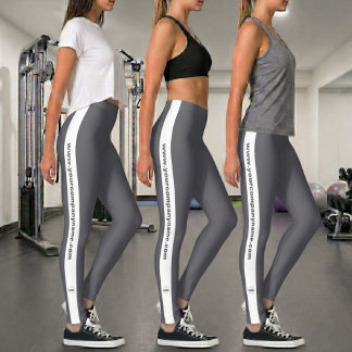 Legging Logotipo e Texto Personalizados Promocionais Cinza