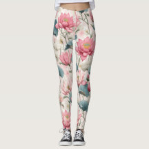 Lotus Romântico em Rosa, Creme e Verde Suave