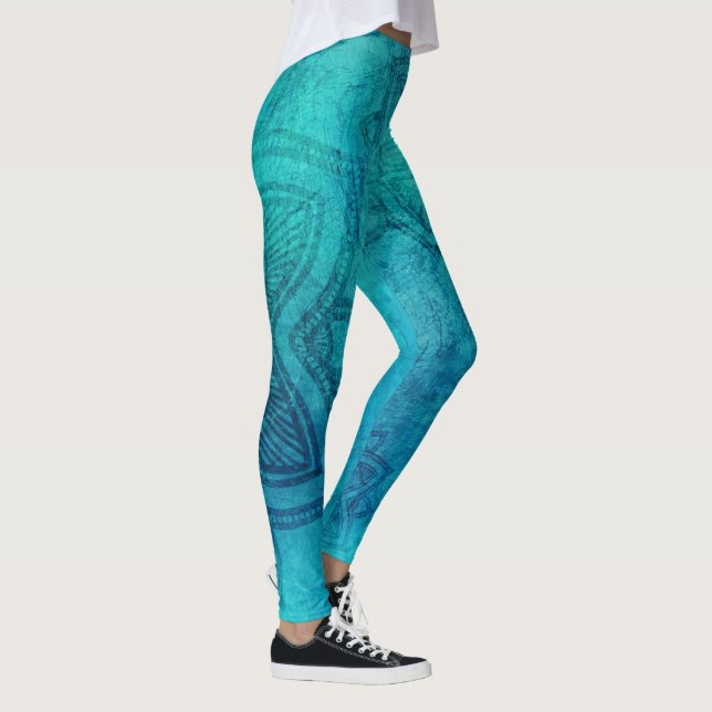Legging Lotus Texturizado Azul (Direita)