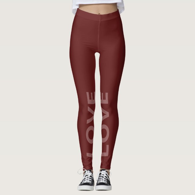 Legging Love Bordeaux Monocrome Classic Text (Frente)