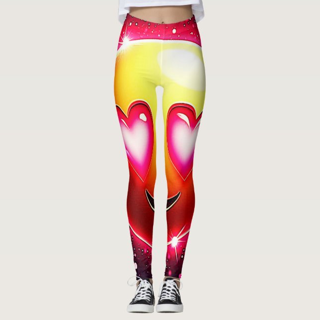 Legging Love Sparkle Emoji Hearts (Frente)