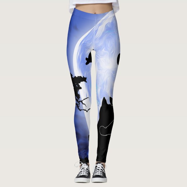 Legging lua cheio de gatos (Frente)