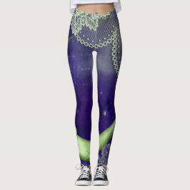 Legging Lua e renda do quarto verde limão em roxo