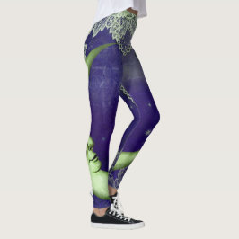 Legging Lua e renda do quarto verde limão em roxo