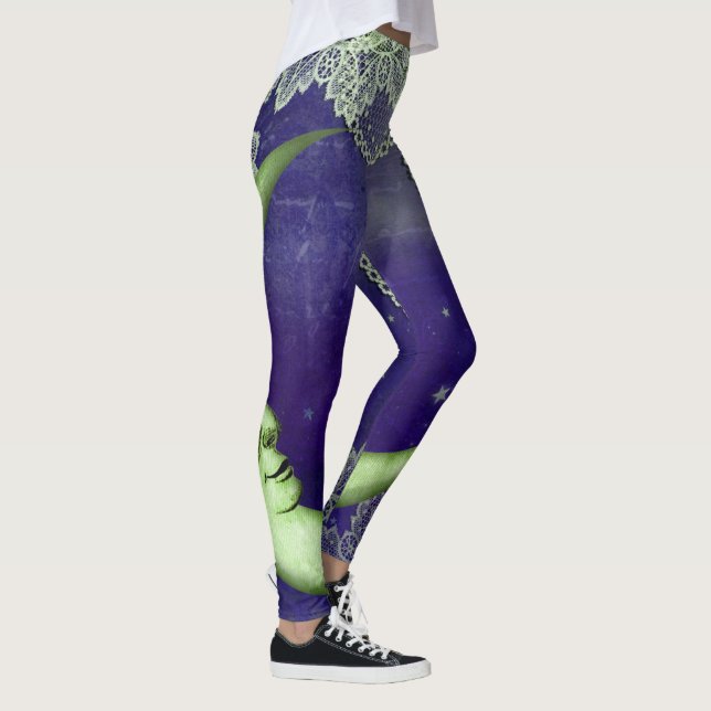 Legging Lua e renda do quarto verde limão em roxo (Direita)