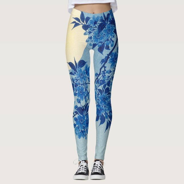 Legging Lua Noite Noite de Lua Azul Árvore (Frente)