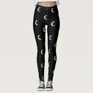 Legging Luas e estrelas brancas e pretas