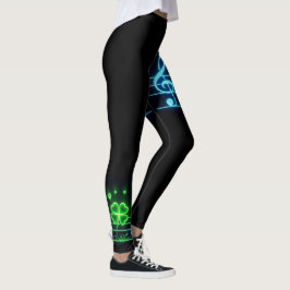 Legging Lucky Clover e notas de música