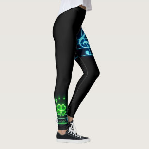 Legging Lucky Clover e notas de música
