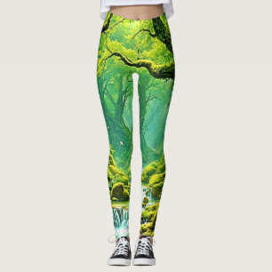 Legging Lush Jungle Waterfall Bliss
