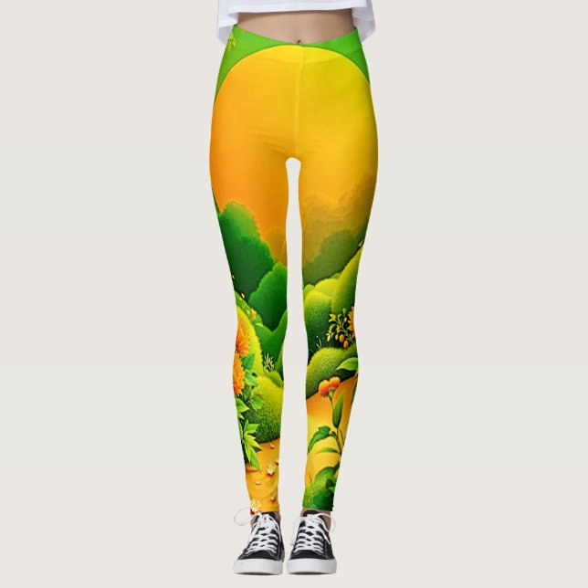 Legging Lush Orange Garden Art (Frente)